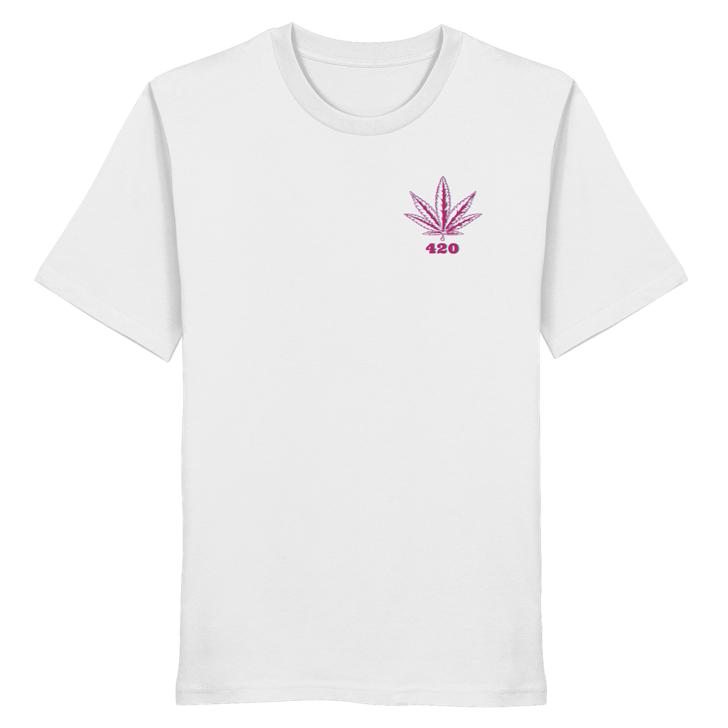 420 Hanfblatt Retro - Organic Shirt