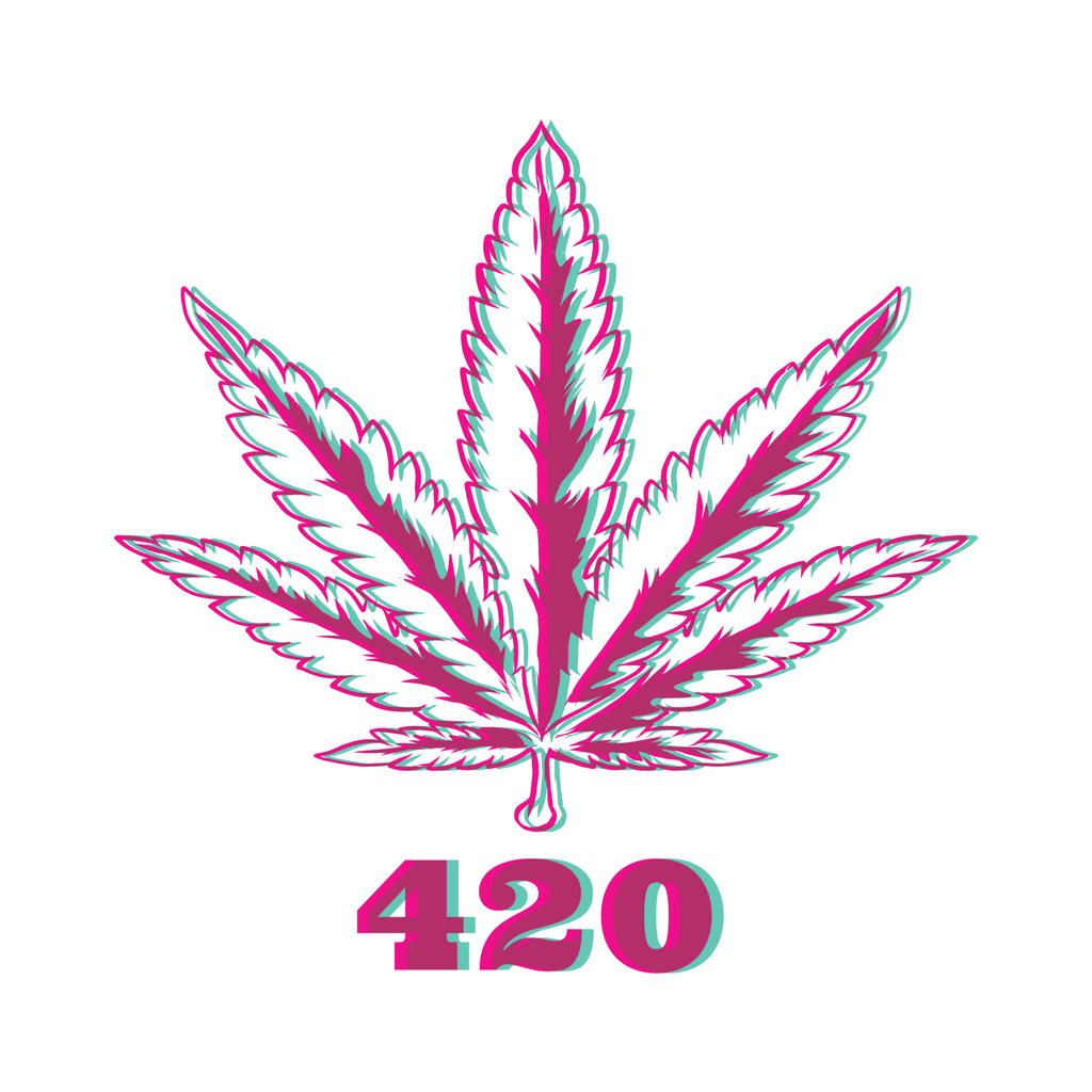 420 Hanfblatt Retro - Poster 40x40