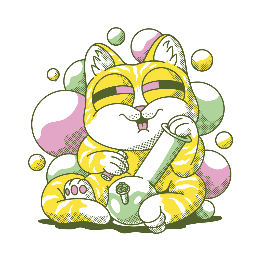 Bong-Katze mit Bubbles - Thermoflasche 500ml