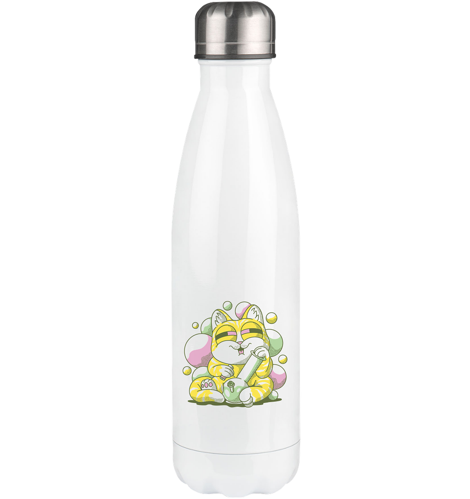 Bong-Katze mit Bubbles - Thermoflasche 500ml