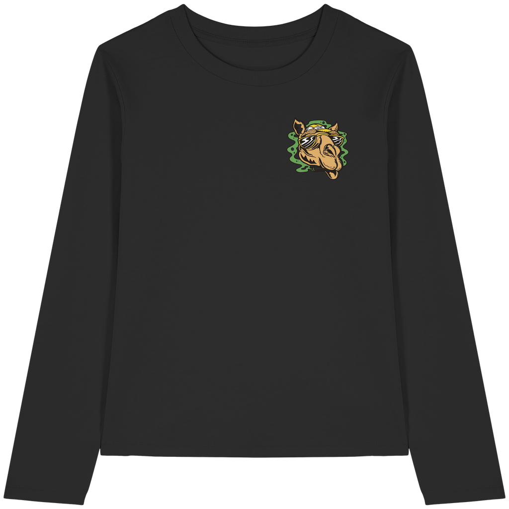 Kiffer-Kamel mit Sonnenbrille - Womens Organic Longsleeve T-Shirt (XS)