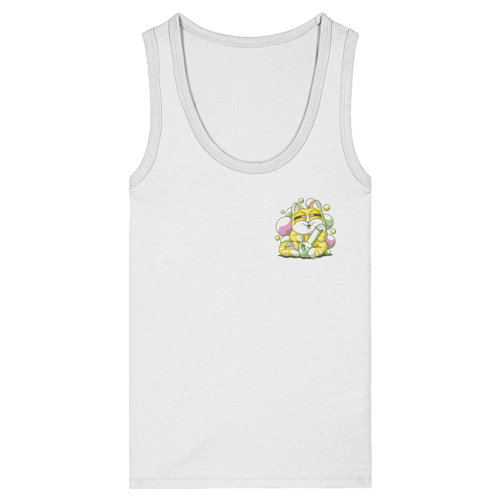 Bong-Katze mit Bubbles - Womens Organic Fitted Tank Top (XS)